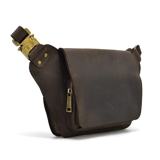 Кожаная мужская сумка на пояс TARWA 14х29х5 см sum0025975 - фото 8