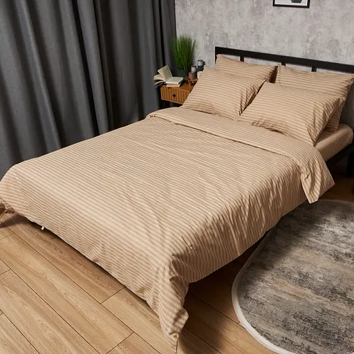 Комплект постельного белья Moon&Star Бязь Gold Люкс Sand Lines King Size 220x240 наволочки 2х50х70 - фото 1