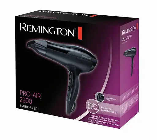 Фен Remington Pro-Air, 2200, 2200Вт, 3 режими, іоніз-я, хол. обдув, чорний - фото 5