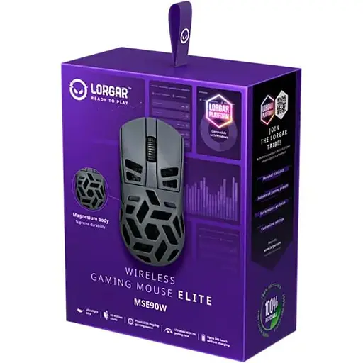 Мышь Lorgar MSE90W Magnesium Alloy Wireless Gaming Mouse Elite Dark Grey (LRG-MSE90W-DG) - фото 10