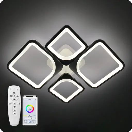 Люстра світлодіодна 517 Dlight 3color з пультом 100Вт Білий (01569) - фото 1