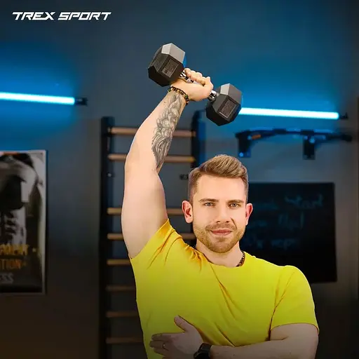 Гантеля шестигранная Trex Sport прорезиненная TX-150RD 15кг - фото 5