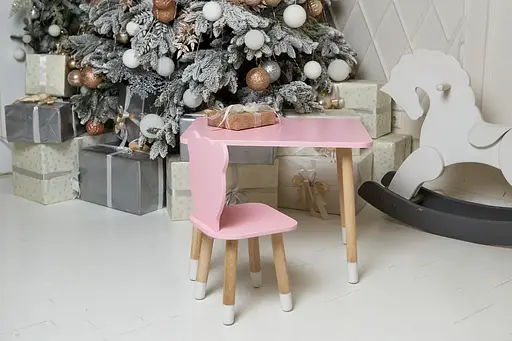 Дитячий прямокутний столик (Рожевий) та стільчик Ведмедик (Рожевий) - фото 9