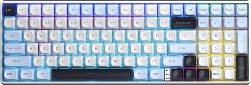 Клавіатура Aula S100pro Brown Switch Wireless 2.4G/BT EN/UA White Black (6948391205755) - фото 1