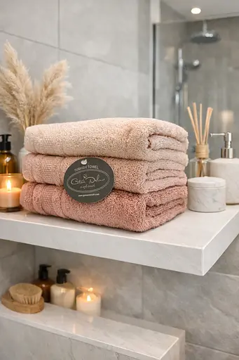 Набір турецьких рушників для ванної 50x90 см 3 шт TC303376183 - фото 1