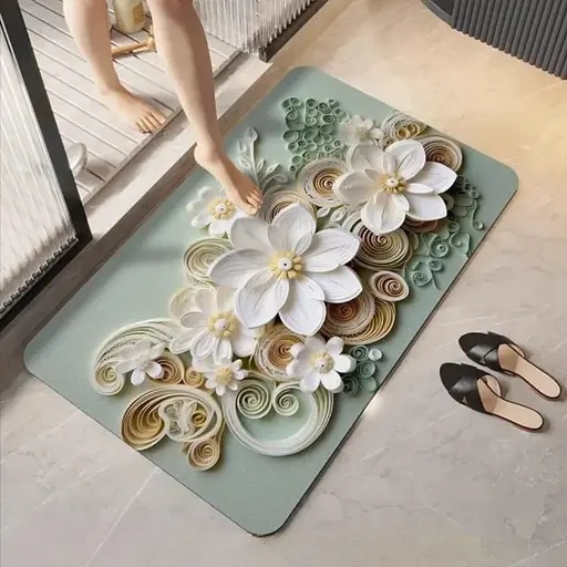 Антискользящий 3D-коврик для ванной комнаты из мягкого диатомита 38×58 (см) Yiwu HP-42-62 - фото 2