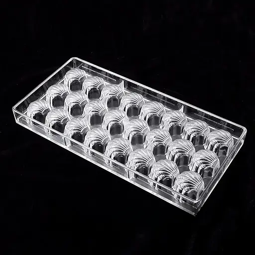 Форма пластиковая для шоколадных конфет (шоколада) и желе «Ракушка» 27.5х13.5х2.4 см на 24 конфеты, Kitchen Master Белый 85909 - фото 4