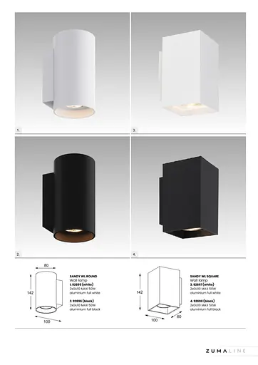 Бра Zuma Line 92697 SANDY WL SQUARE WHITE - фото 3