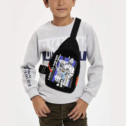 Сумка через плече дитяча Ліонель Мессі 29х17 см сумка слінг для хлопчика (02072)