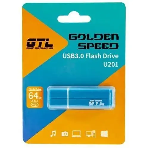Флеш накопитель USB 64Gb GTL U201 синий USB 3.0 до 70/15 МБ/с (GTL-U201-64) - фото 1