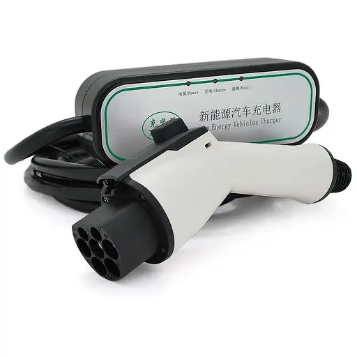 Зарядний пристрій електромобіля DC: 220V/16A, довжина кабелю 10m, IP67, роз'єм GB/T, LED-індикація