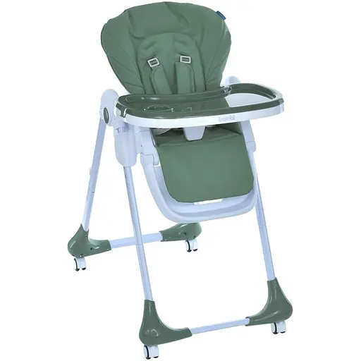 Стульчик для кормления Bambi M 3233L Jade Green с регулируемой спинкой, высотой и колесами, темно-зеленый