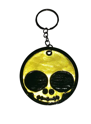 Брелок светоотражающий Череп КС-242 Жёлтый - фото 1