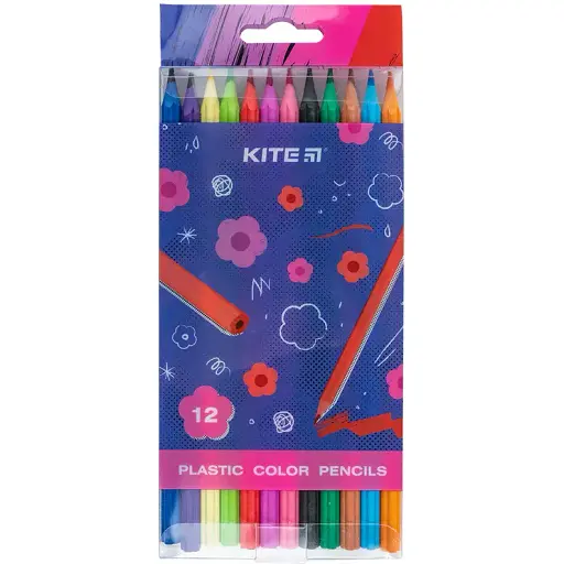 Олівці кольорові пластикові Kite Flower 12 шт. (K24-049-1)