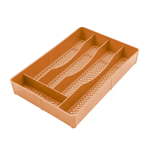 Лоток для столовых приборов с 5 отделениями пластиковый 32 × 22 × 5,5 см Коричневый 88029 - фото 1