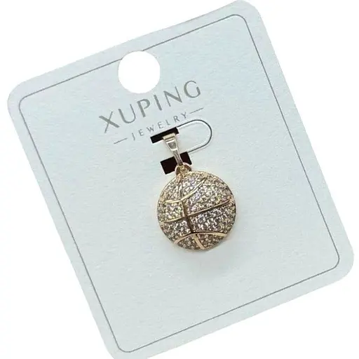 Підвіска з камінчиками Xuping на ланцюжок під золото кругла гіпоалергенна з медичного золота - фото 1