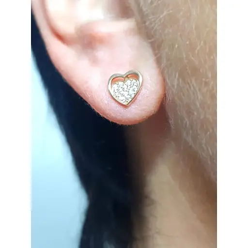 Золота моносережка/сережка для пірсингу хелікса Ameris Сердечко. 210105 - фото 2