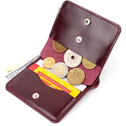 Женское кожаное портмоне Shvigel 9.3х9.5х1.3 см acs0022840 - фото 5