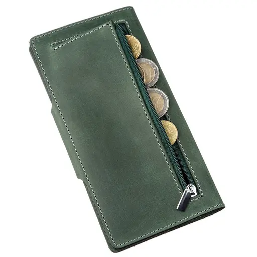 Кошелек унисекс вертикальный из винтажной кожи на кнопках Shvigel 18х8.5х1 см acs0029624 - фото 5