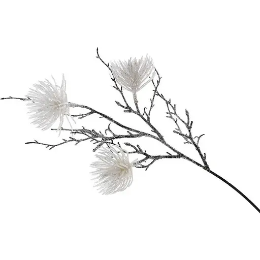 Ветка декоративная 47 см Искусственные материалы для декора и флористики Коричнево-белый - фото 1