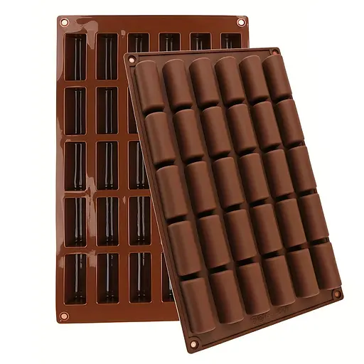 Форма силиконовая на 30 ячеек для батончиков, шоколадных конфет и льда, Kitchen Master Коричневый 87419 - фото 6