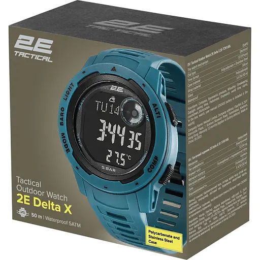 Смарт-годинник 2E Delta X Blue з компасом та крокоміром - фото 7