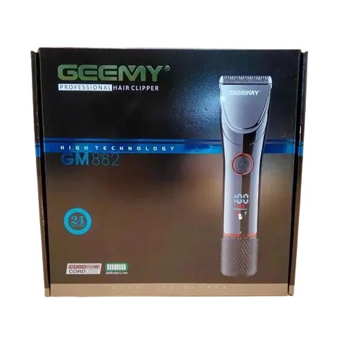 Професійна акумуляторна машинка Geemy GM-882 бездротова для стриження волосся з насадками - фото 4