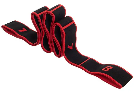 Еспандер стрічковий EasyFit Hard (H) 90х5 см гумка з петлями для розтяжки, фітнесу та тренувань Червоний (EF-1684-R) - фото 4