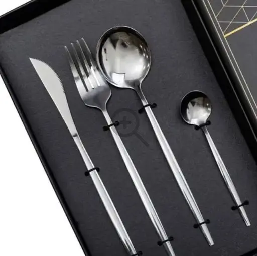 Набор столовых приборов Yiwu HP-20-42 нержавеющая сталь 24 предмета на 6 персон Серебряный - фото 2