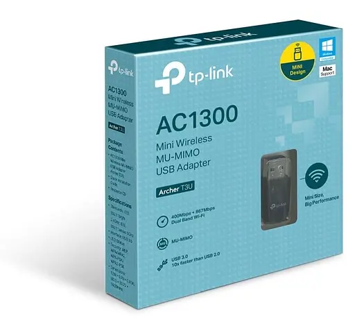 WiFi-адаптер TP-Link Archer T3U AC1300 USB3.0 MU-MIMO mini (ARCHER-T3U) - фото 2