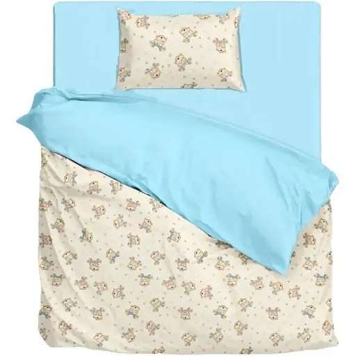 Комплект дитячої постільної білизни OldBro Happy teddy bears, односпальне 105x140 см, бязь Arabeska - фото 1