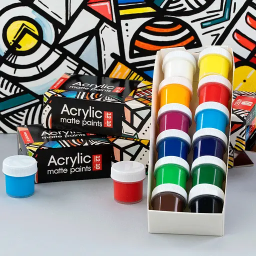 Набір акрилових фарб Arteo Geometric матовий 12x10 мл - фото 3