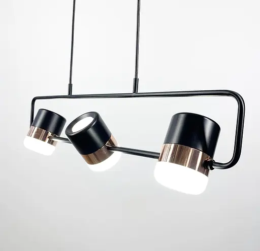 Підвісний світильник SEED на 3 плафони розміром 65х12 см | Арт. H 9805/3 BK | Line F - фото 5