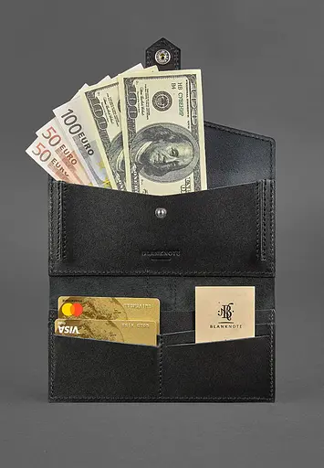 Шкіряне портмоне 3.0 чорне Krast - фото 3