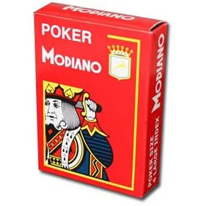 Карти гральні United States Playing Card Company Modiano Poker Cristallo 100% Plastic Jumbo Index (red) (MPC100JR)