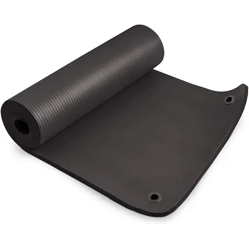 Мат для фитнеса и йоги Hop-Sport HS-N015GM с отверстиями 1,5см черный - фото 3