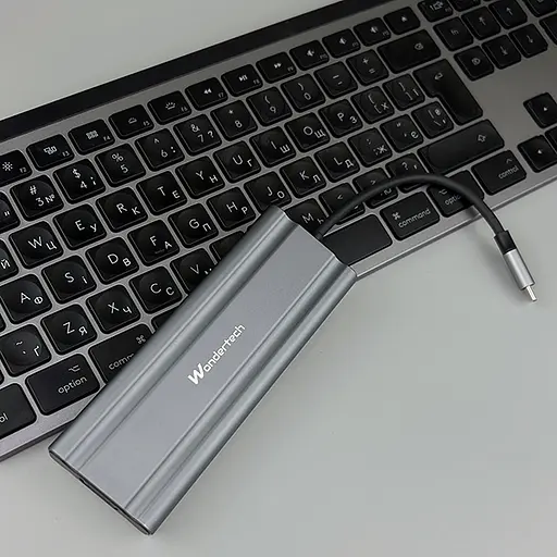 Концентратор Wondertech WT00586 Type-C Hub 10-в-1 для ноутбуков: 4x USB 3.0, 1x USB 2.0, HDMI, VGA, SD/TF, 3,5 мм jack - фото 8