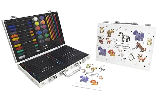 Набор для детского творчества и рисования Inspire Children в алюминиевом чемоданчике 48 предметов - фото 1