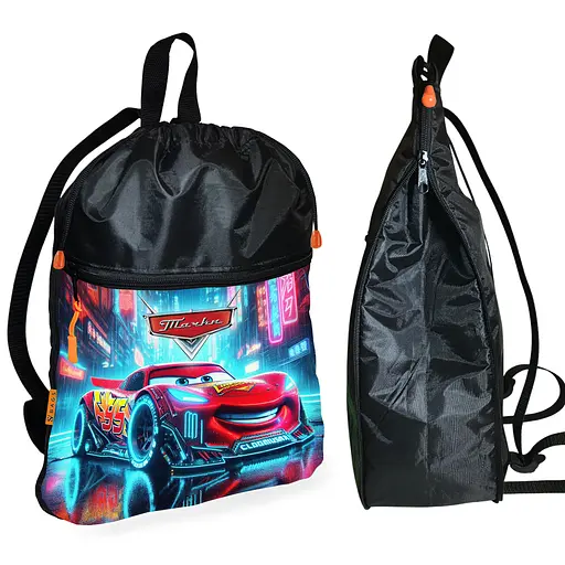 Рюкзак-мішок для взуття, спортивної форми Тачки Блискавка Маквін дитяча сумка для змінки з розширювачем (01445)