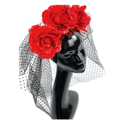 Обруч Испанка с фатой в горошек - фото 1