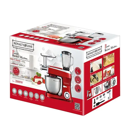 Кухонная машина Royalty Line 3в1 RL-PKM-2100BG Red 2100 Вт - фото 2