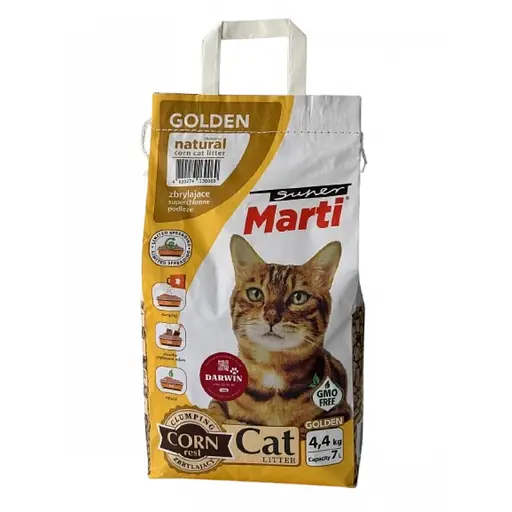Наполнитель Super Marti гигиенический комкующий кукурузный 15 кг - фото 1