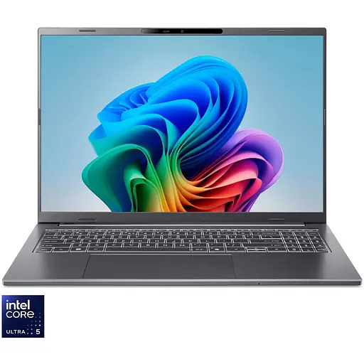 Ноутбук Acer Aspire 16 AI OLED A16-52M-5778 з процесором Intel Core Ultra 5 226V pana la 4.5GHz, 16", WUXGA + OLED, 120Hz, 16GB LPDDR5X RAM, 512GB SSD, Intel Arc