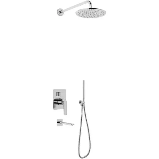 Душева система Kohlman Experience 25 chrome + BOX прихованого монтажу QW211ER25, Хром - фото 1