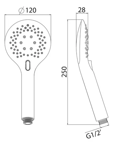 Ручной душ Imprese W120T3, Хром - фото 2