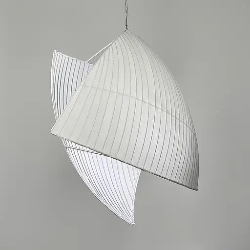 Люстра з 2-ма білими фігурними пластинами із полімерного текстилю | Арт. PL 051-700*950-2 | Line F - фото 2