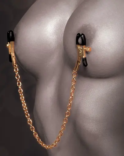 Затискачі для сосків Fetish Fantasy Gold Chain Nipple Clamps 32 см золотий - фото 3
