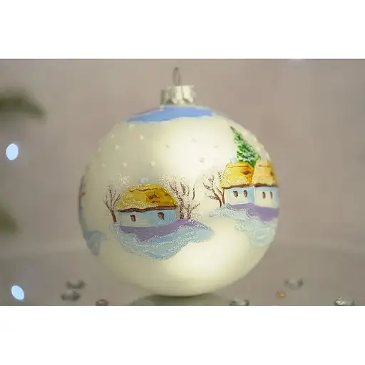 Ялинкова прикраса Санта Шоп Засніжене село скло (4820001154962) - фото 2