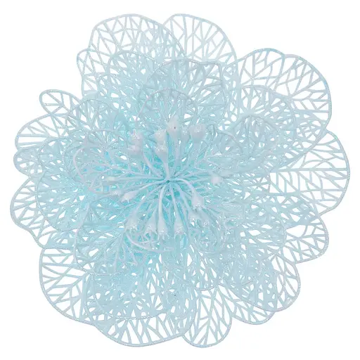 Ялинкова іграшка MIS LT Квітка новорічна велика 17х17х5 см блакитний - фото 1