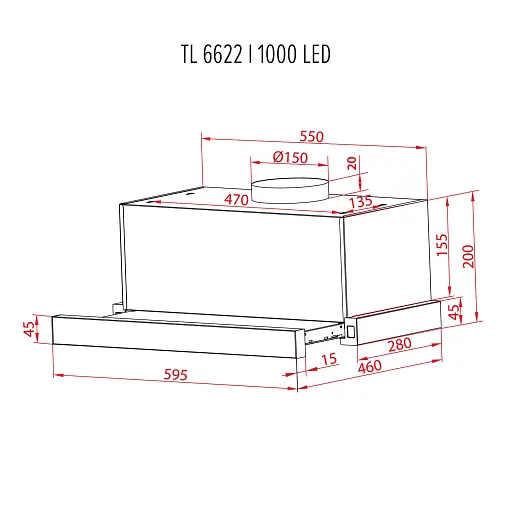 Вытяжка телескопическая Perfelli TL 6622 I 1000 LED - фото 12